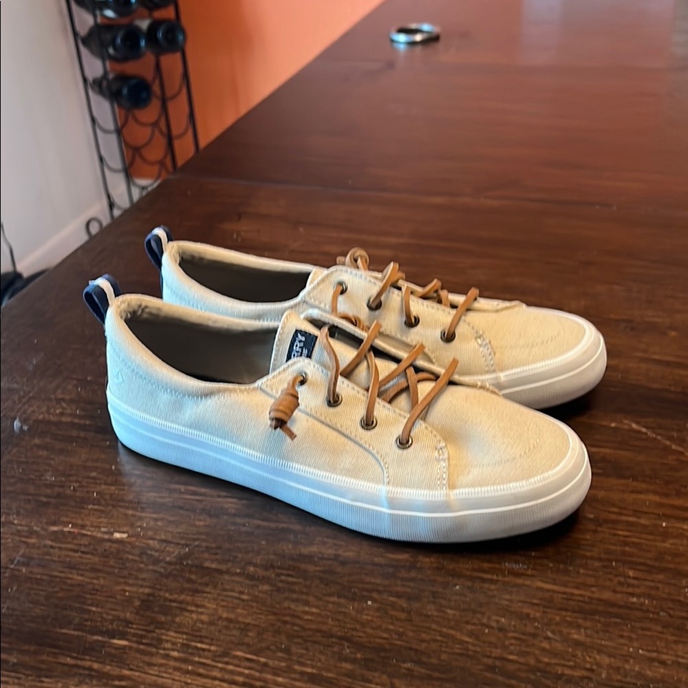 Sperry Beige Canvas Sneakers